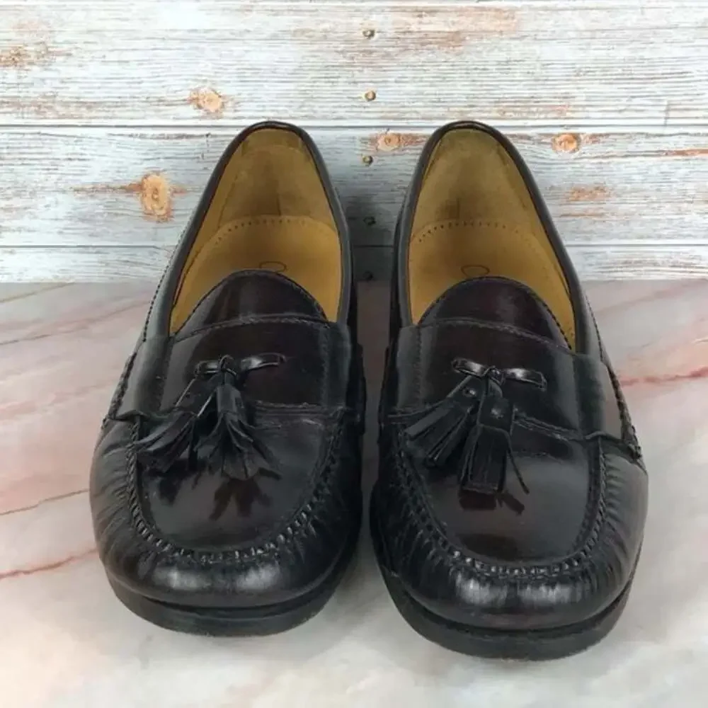 Cole Haan Pinch Tassel Loafers Mahogany Leather size 9
